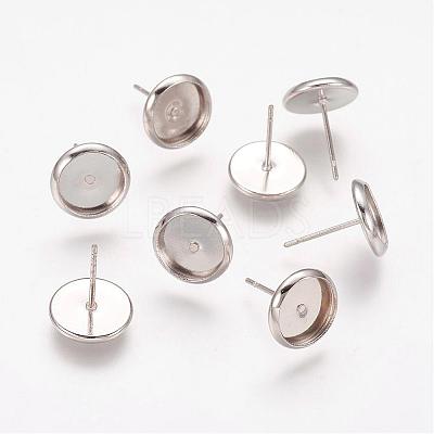 Brass Stud Earring Settings IFIN-Q006-P-NF-1