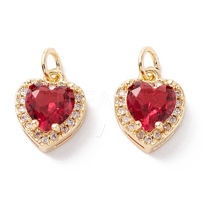 Brass Micro Pave Cubic Zirconia Charms ZIRC-A019-14G-C-1