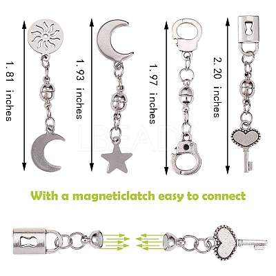 20 Sets 4 Style Round Brass Magnetic Clasps FIND-SZ0001-94-1