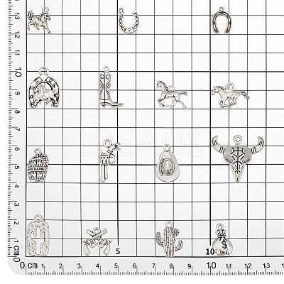 120Pcs 15 Styles Tibetan Style Alloy Pendants TIBE-PH0002-15-1