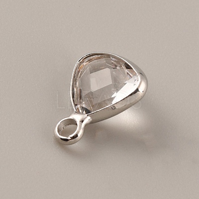 Faceted Glass Pendants GLAA-WH0030-13P-04-1