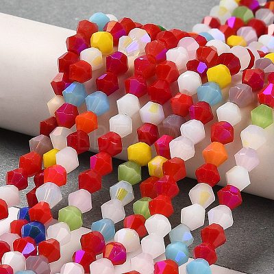 Opaque Solid Color Imitation Jade Glass Beads Strands GLAA-F029-P4mm-D16-1