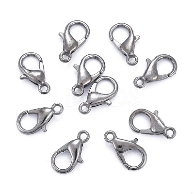 Black Tone Zinc Alloy Lobster Claw Clasps X-E102-B-1