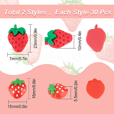 60Pcs 2 Style Resin Cabochons CRES-SC0002-36-1