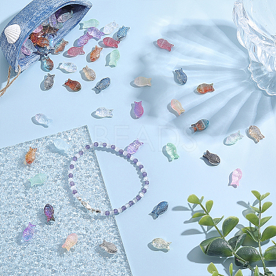 110Pcs 22 Colors Transparent Glass Beads GLAA-ME0001-35-1