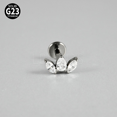 G23 Titanium Micro Pave Cubic Zirconia Cartilage Earrings WG0CACB-05-1