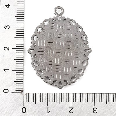 Tibetan Style Oval Alloy Pendant Cabochon Settings TIBEP-Q054-44B-RS-1