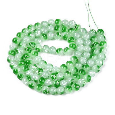 Baking Paint Glass Beads Strands DGLA-N015-8mm-09-1