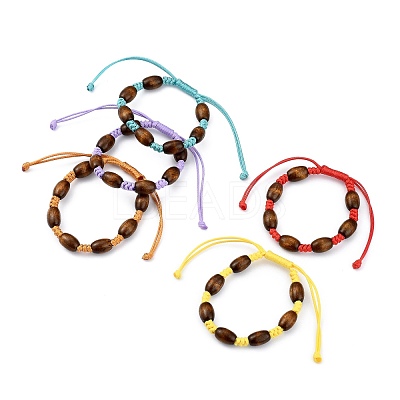 Adjustable Korean Waxed Polyester Cord Kid Braided Beads Bracelets BJEW-JB05437-1