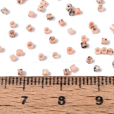 Spray Painted Picasso Cylinder Glass Seed Beads GLAA-T028-12A-04-1