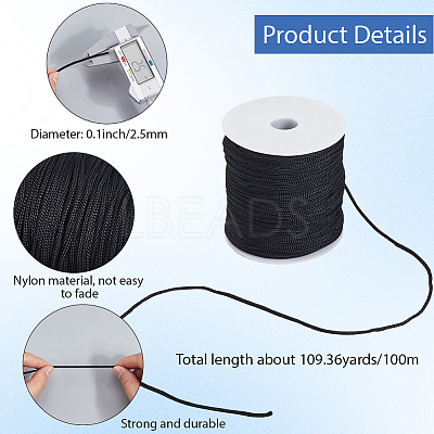 100M Nylon Braided Cords for Macrame Craft OCOR-SP0001-25A-1