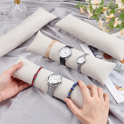 Linen Jewelry Pillow for Bracelet Display DIY-WH0170-42B-1