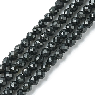 Natural Black Tourmaline Beads Strands G-F748-Y01-02-1