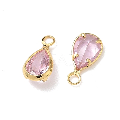 Brass with Cubic Zirconia Pendants KK-Z136-16G-02-1