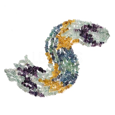 Natural Multicolor Fluorite Beads Strands G-D109-B02-1