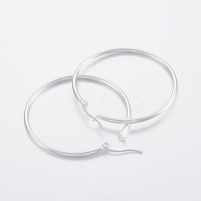 304 Stainless Steel Big Hoop Earrings EJEW-H327-01F-1