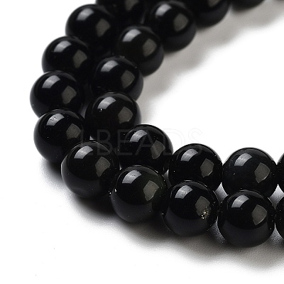 Natural Obsidian Bead Strands X-G-R173-6mm-02-1