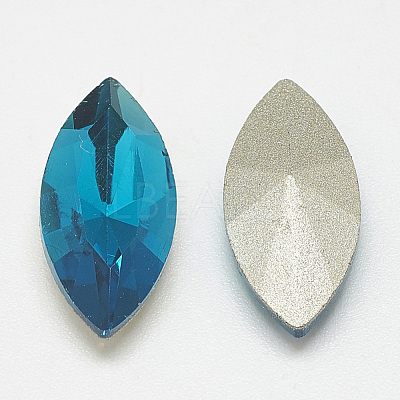 Pointed Back Glass Rhinestone Cabochons RGLA-T083-7x15mm-14-1
