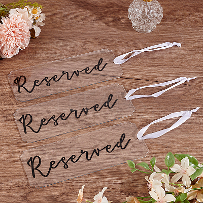 Acrylic Seat Reservation Sign Hanging Ornaments AJEW-WH0534-61B-1