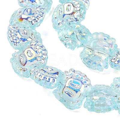 Electroplate Baking Paint Transparent Glass Beads Strands GL-CBA17FF-01C-1
