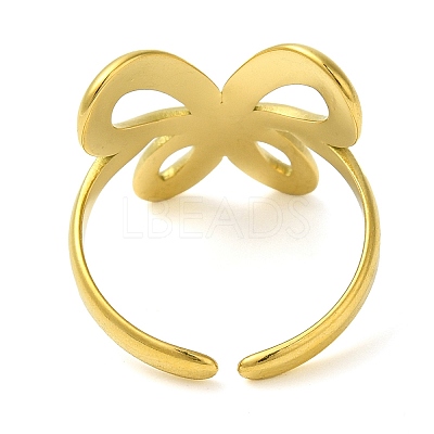 Butterfly 304 Stainless Steel Open Cuff Rings for Women LS-RJEW-Z043-01I-1