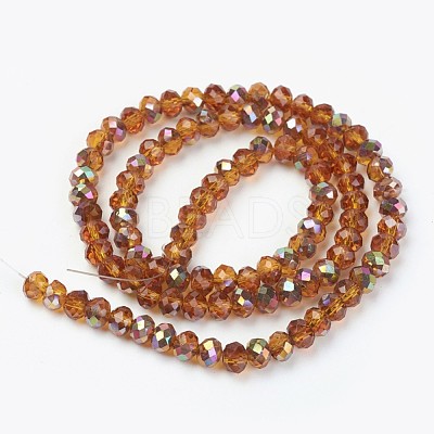 Electroplate Transparent Glass Beads Strands EGLA-A034-T6mm-R14-1