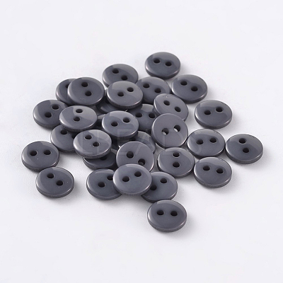 2-Hole Flat Round Resin Sewing Buttons for Costume Design BUTT-E119-28L-01-1