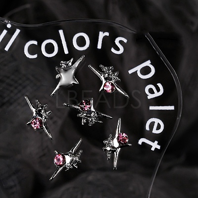 Star Alloy Rhinestone Cabochons MRMJ-WH0075-114-26-1