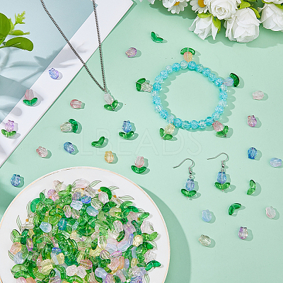 8 Bags 8 Colors Transparent Glass Beads GLAA-HS0001-24-1