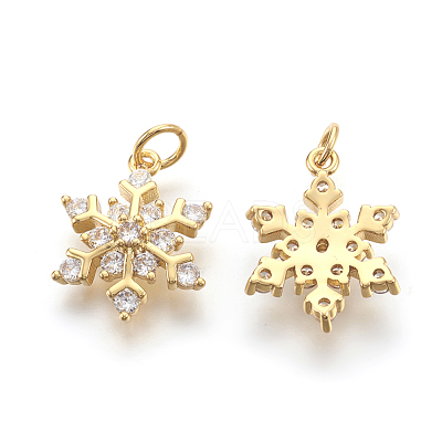 Brass Micro Pave Cubic Zirconia Pendants KK-F774-10-NR-1