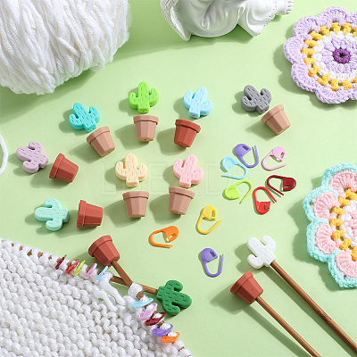 60Pcs Plastic Knitting Crochet Locking Stitch Markers Holder TOOL-SC0001-65-1
