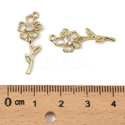 Brass Micro Pave Cubic Zirconia Pendants KK-C107-09A-G-1