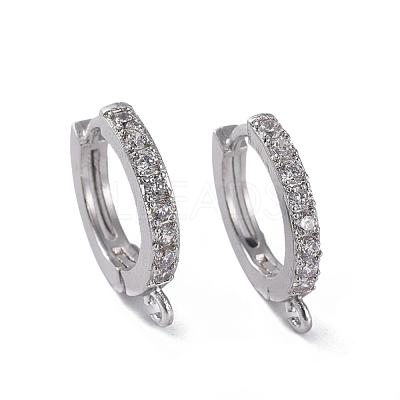 Brass Huggie Hoop Earring Findings KK-P150-42P-1