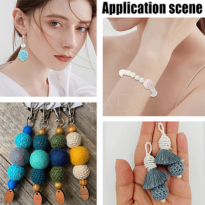 40Pcs 20 Colors Organic Wool Fabric Beads FIND-SC0009-18-1