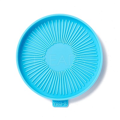 Flat Round with Stipe Pattern Cup Mat Silicone Molds LS-DIY-M039-02-1