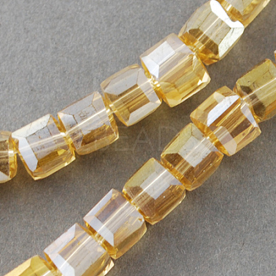 Electroplate Glass Beads Strands EGLA-R030-6x6mm-21-1