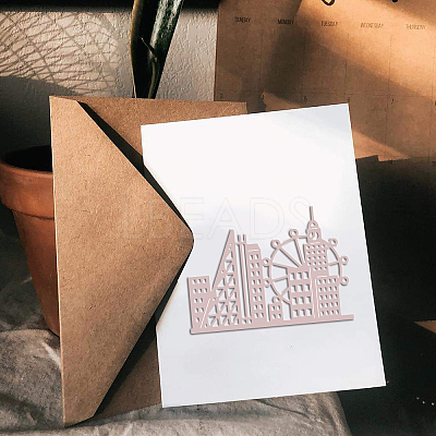 2Pcs 2 Style Building Pattern Carbon Steel Cutting Dies Stencils DIY-DM0003-02-1