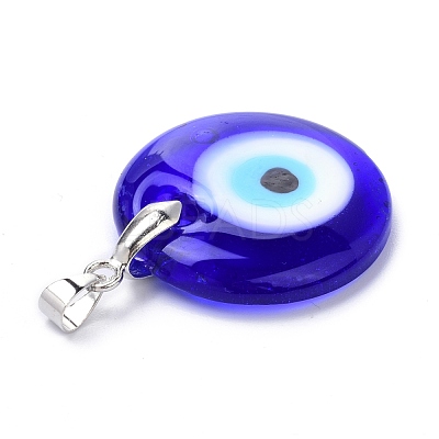 Handmade Evil Eye Lampwork Pendants LAMP-C001-02B-1
