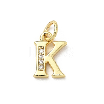 Brass Micro Pave Cubic Zirconia Charms KK-I382-03G-K-1