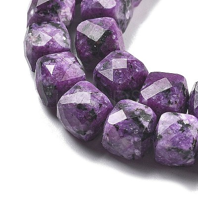 Dyed Natural Sesame Jasper Imitation Charoite Beads Strands G-C179-B03-01-1