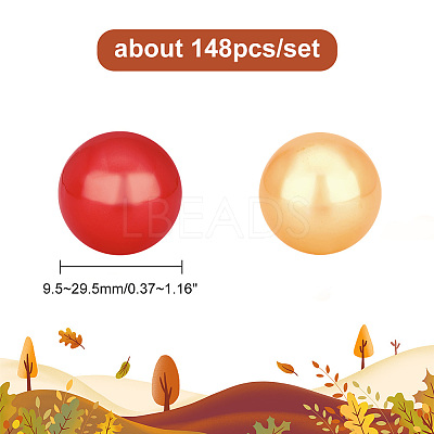 Gradient Round ABS Plastic Imitation Pearl No Hole Beads FIND-PH0007-81-1