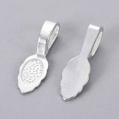 Tibetan Style Alloy Glue-on Flat Pad Bails LS-K0P9R021-1
