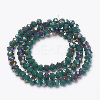 Electroplate Opaque Glass Beads Strands X-EGLA-A034-P8mm-F06-1