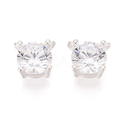 925 Sterling Silver Micro Pave Clear Cubic Zirconia Charms STER-N017-17B-S-1