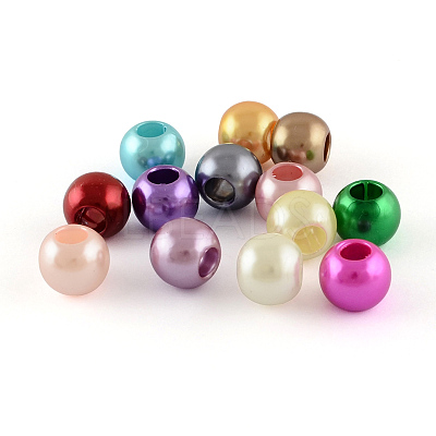ABS Plastic Imitation Pearl European Beads MACR-R530-12mm-M-1