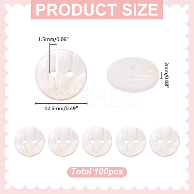 100Pcs Shell Buttons FIND-WR0012-85-1