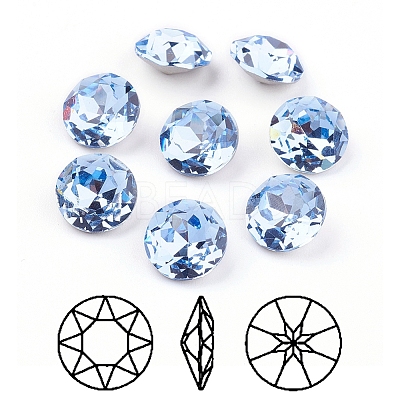 Pointed Back & Back Plated K9 Glass Rhinestone Cabochons RGLA-J012-10mm-211-1