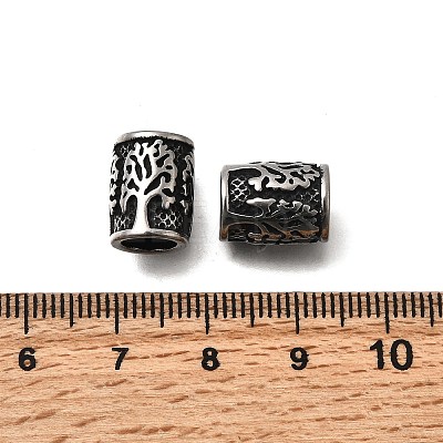 304 Stainless Steel European Tube Beads STAS-D382-16AS-1