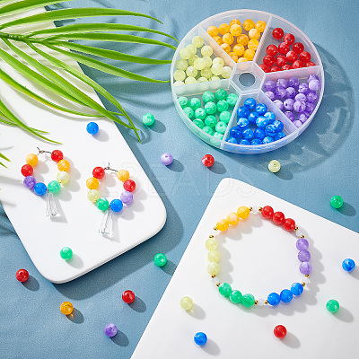150Pcs 6 Colors Acrylic Beads MACR-PH0001-39-1