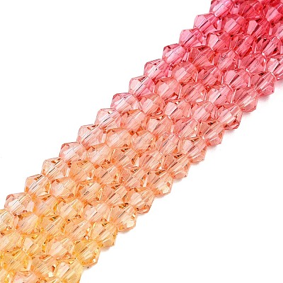 Gradient Color Baking Paint Glass Bead Strands DGLA-A039-T2mm-A03-1